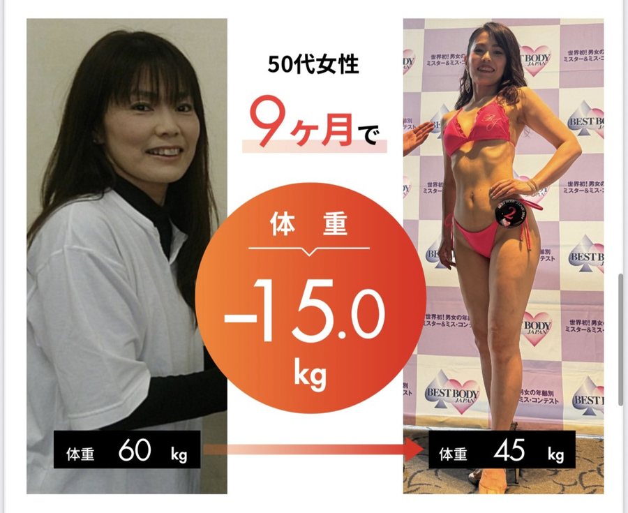 50代女性／9ヶ月 ビフォーアフター